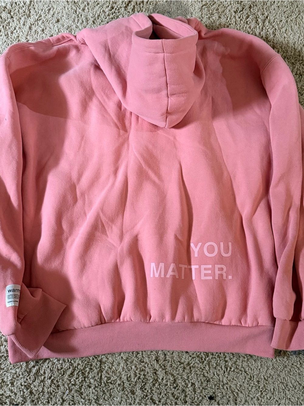 Oversized and weighted coral blush Track Pants & Hoodie You Matter COMFRT 2XL - Picture 10 of 16